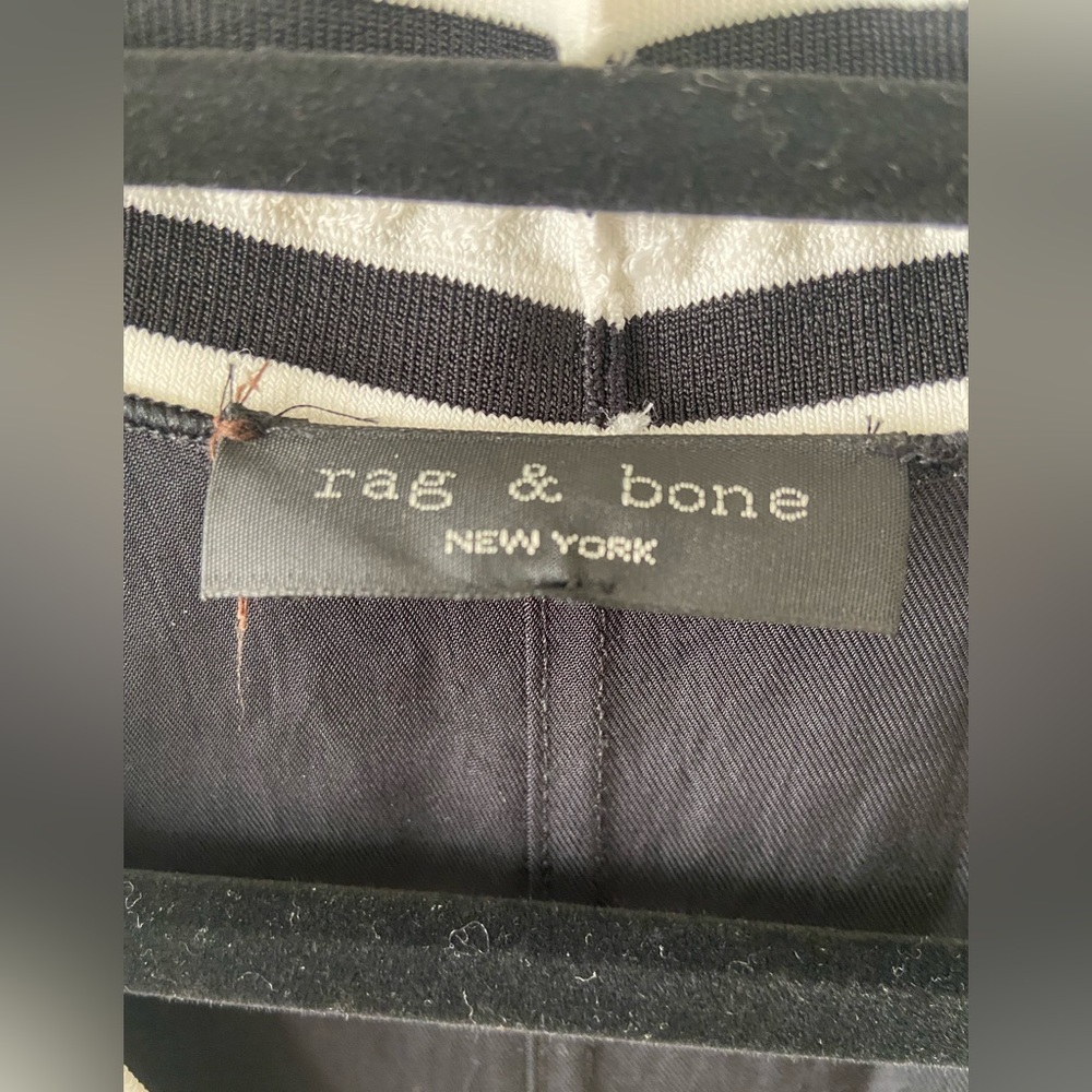 rag and bone black and white short sleeve shift dress with striped accents - Picture 5 of 8